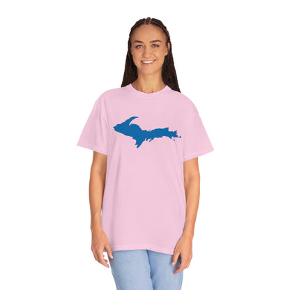 Michigan Upper Peninsula T-Shirt (w/ Azure UP Outline) | Unisex Garment-Dyed