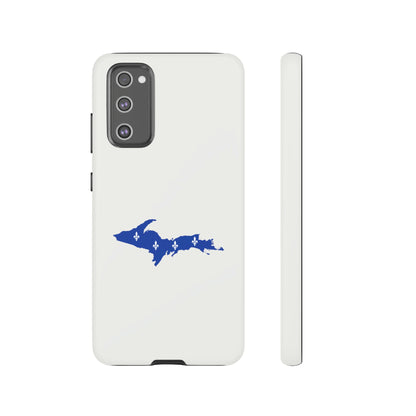 Michigan Upper Peninsula Tough Phone Case (Birch Bark White w/ UP Quebec Flag Outline) | Samsung & Pixel Android