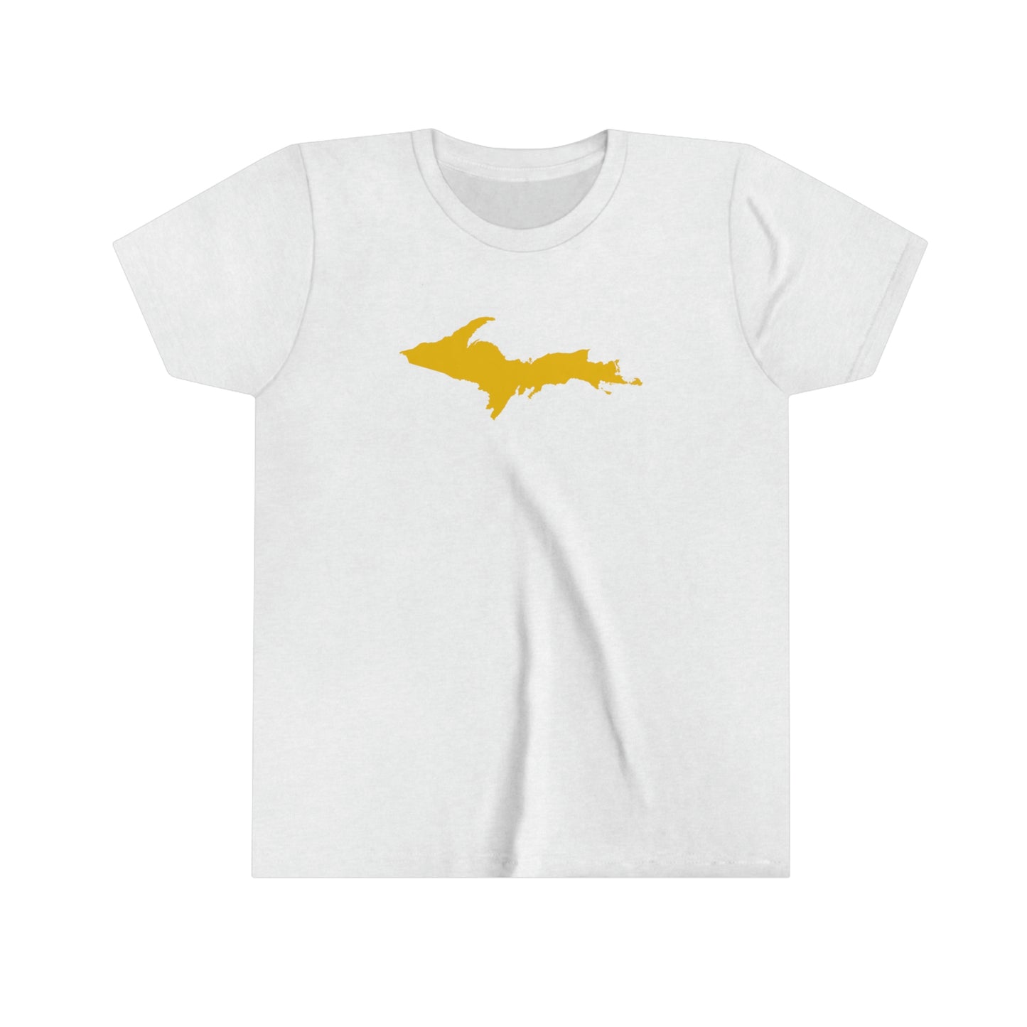 Michigan Upper Peninsula T-Shirt (w/ Gold UP Outline) | Youth Short Sleeve