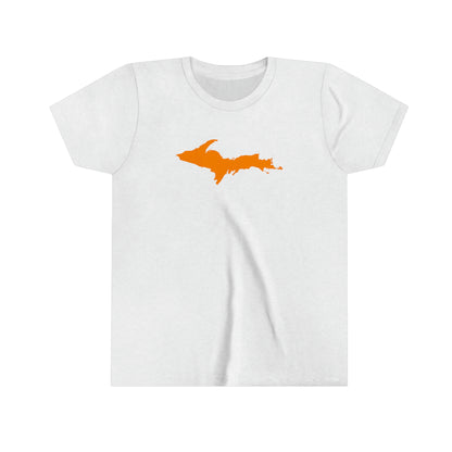 Michigan Upper Peninsula T-Shirt (w/ Orange UP Outline) | Youth Short Sleeve