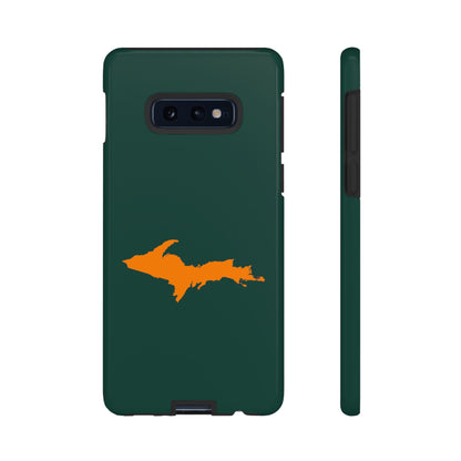 Michigan Upper Peninsula Tough Phone Case (Green w/ Orange UP Outline) | Samsung & Pixel Android