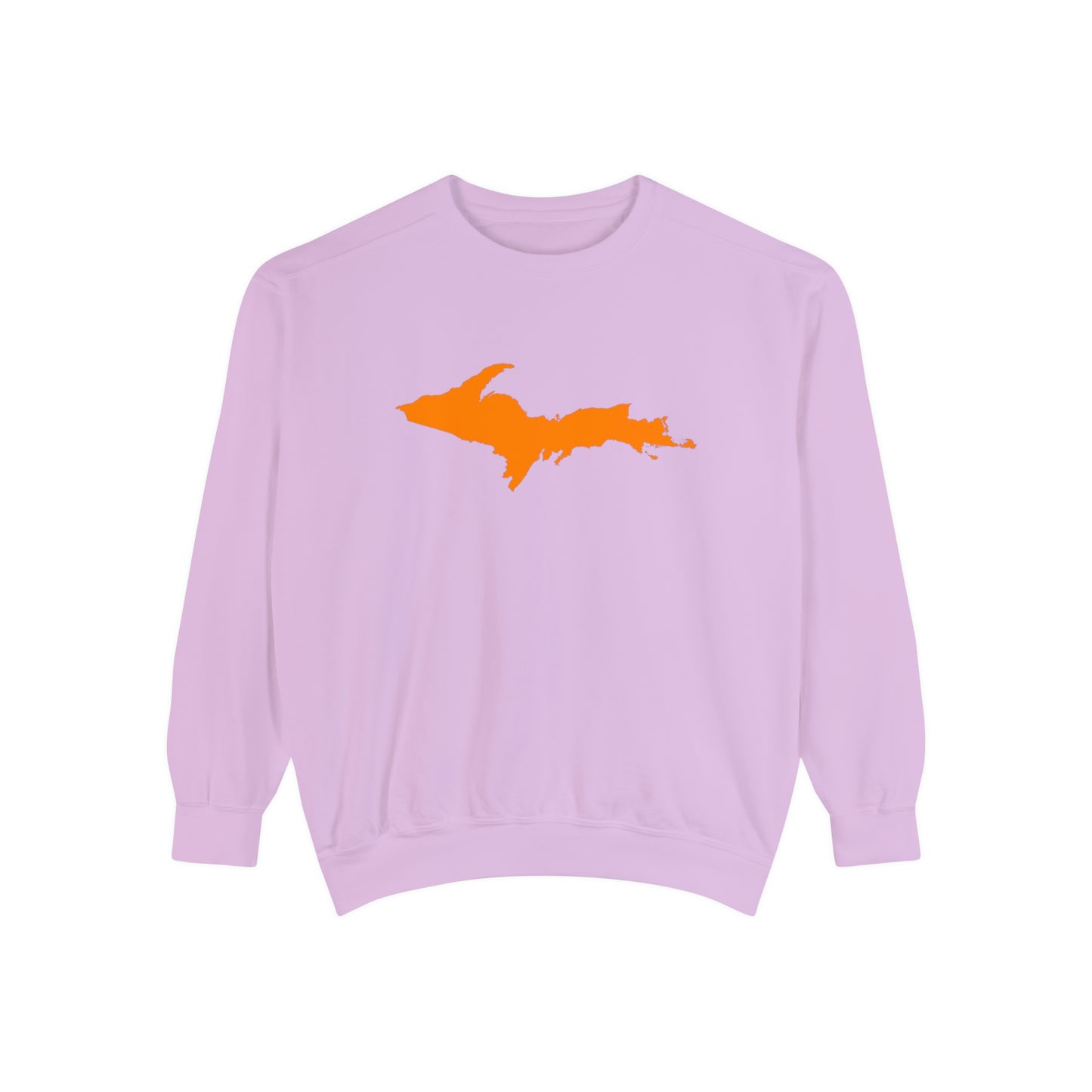 Michigan Upper Peninsula Sweatshirt (w/ Orange UP Outline) | Unisex Garment Dyed