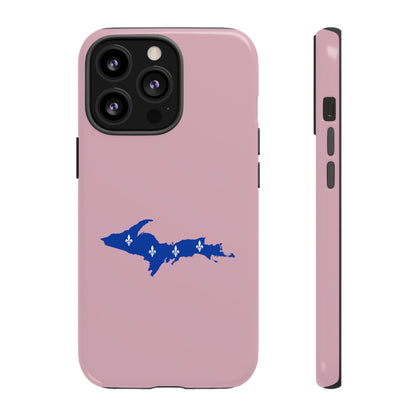 Michigan Upper Peninsula Tough Phone Case (Pink w/ UP Quebec Flag Outline) | Apple iPhone