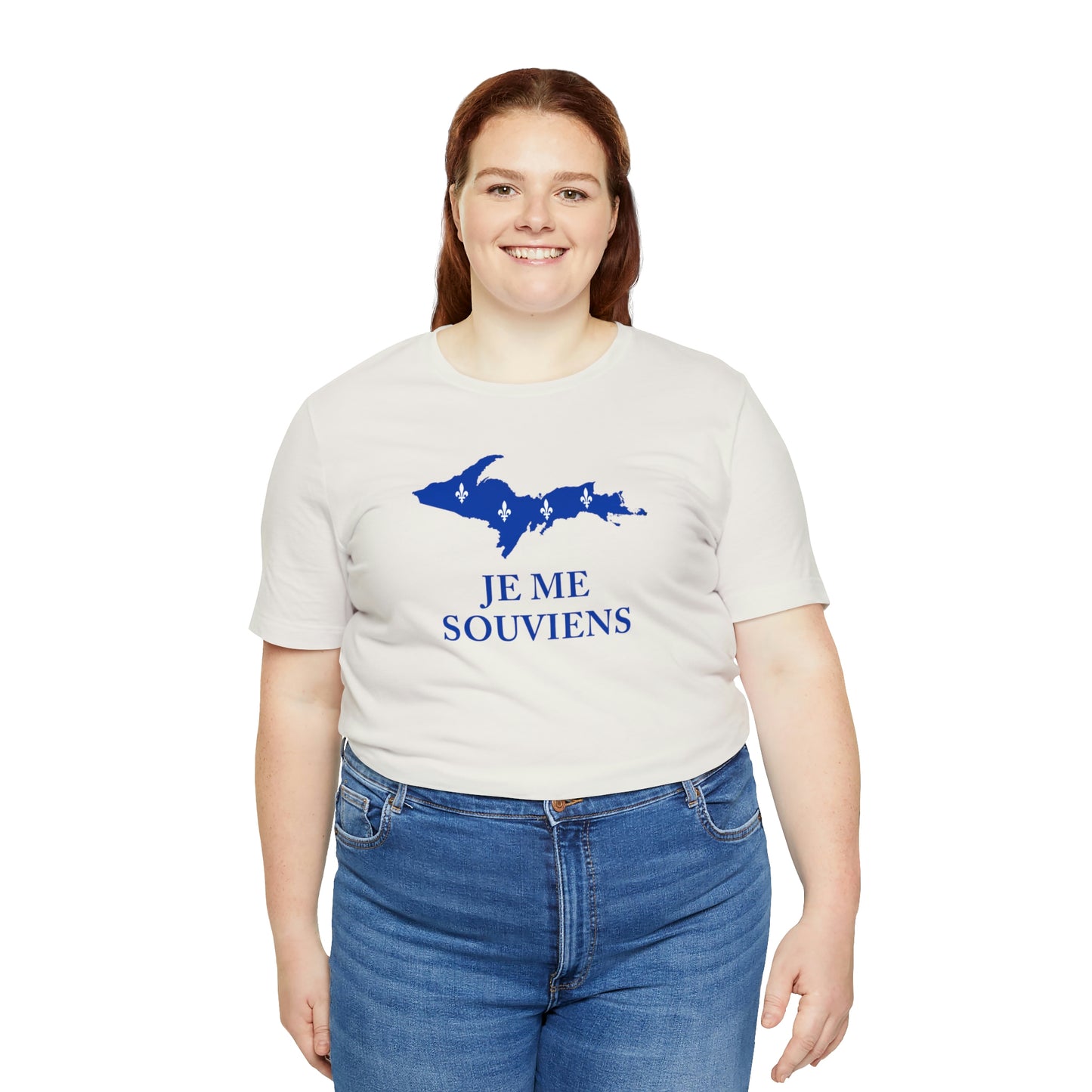 Upper Peninsula 'Je Me Souviens' T-Shirt (w/ UP Quebec Flag Outline) | Unisex Standard Fit