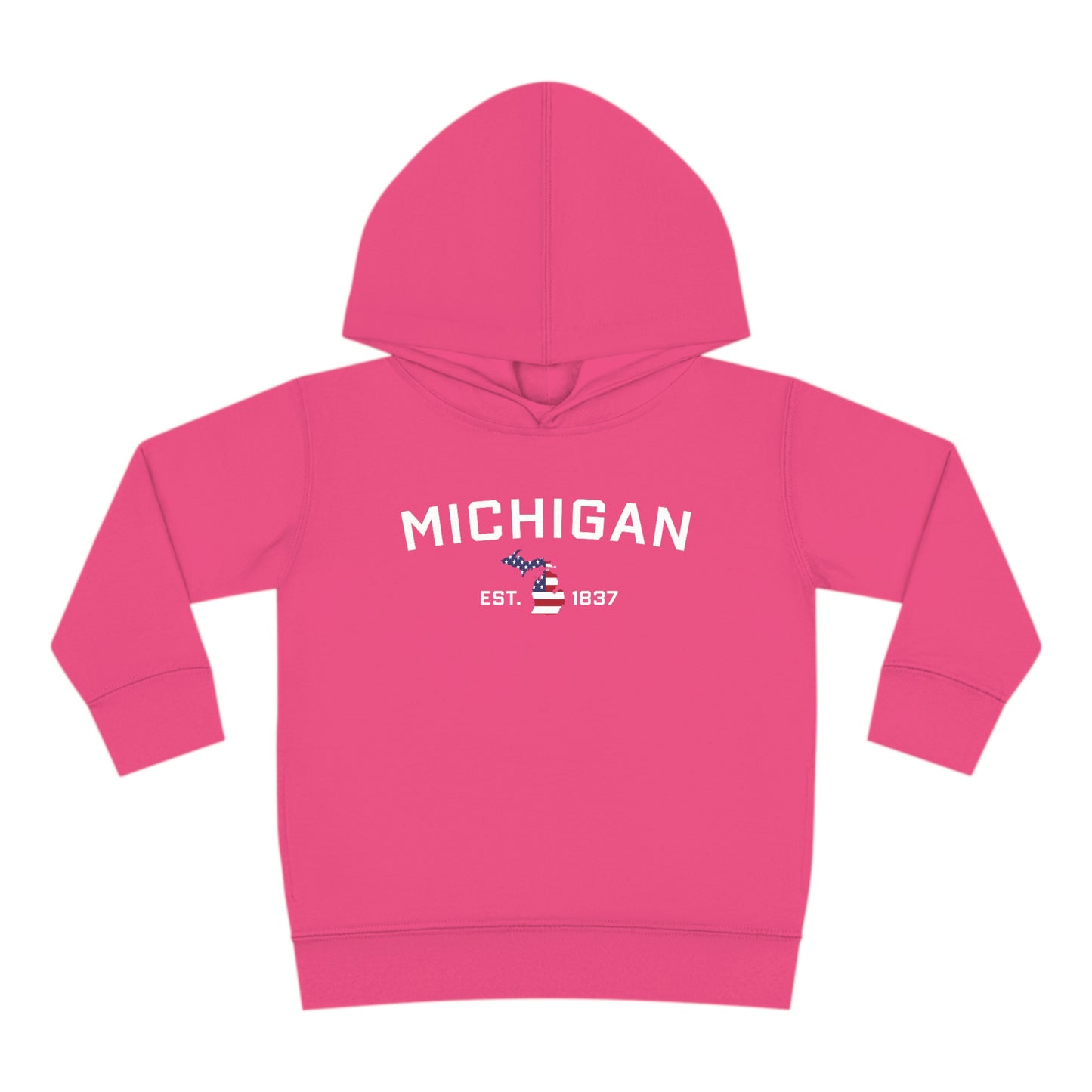 'Michigan EST 1837' Hoodie (With MI USA Flag Outline) | Unisex Toddler