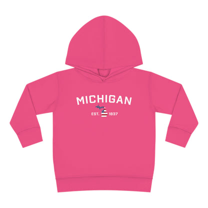 'Michigan EST 1837' Hoodie (With MI USA Flag Outline) | Unisex Toddler