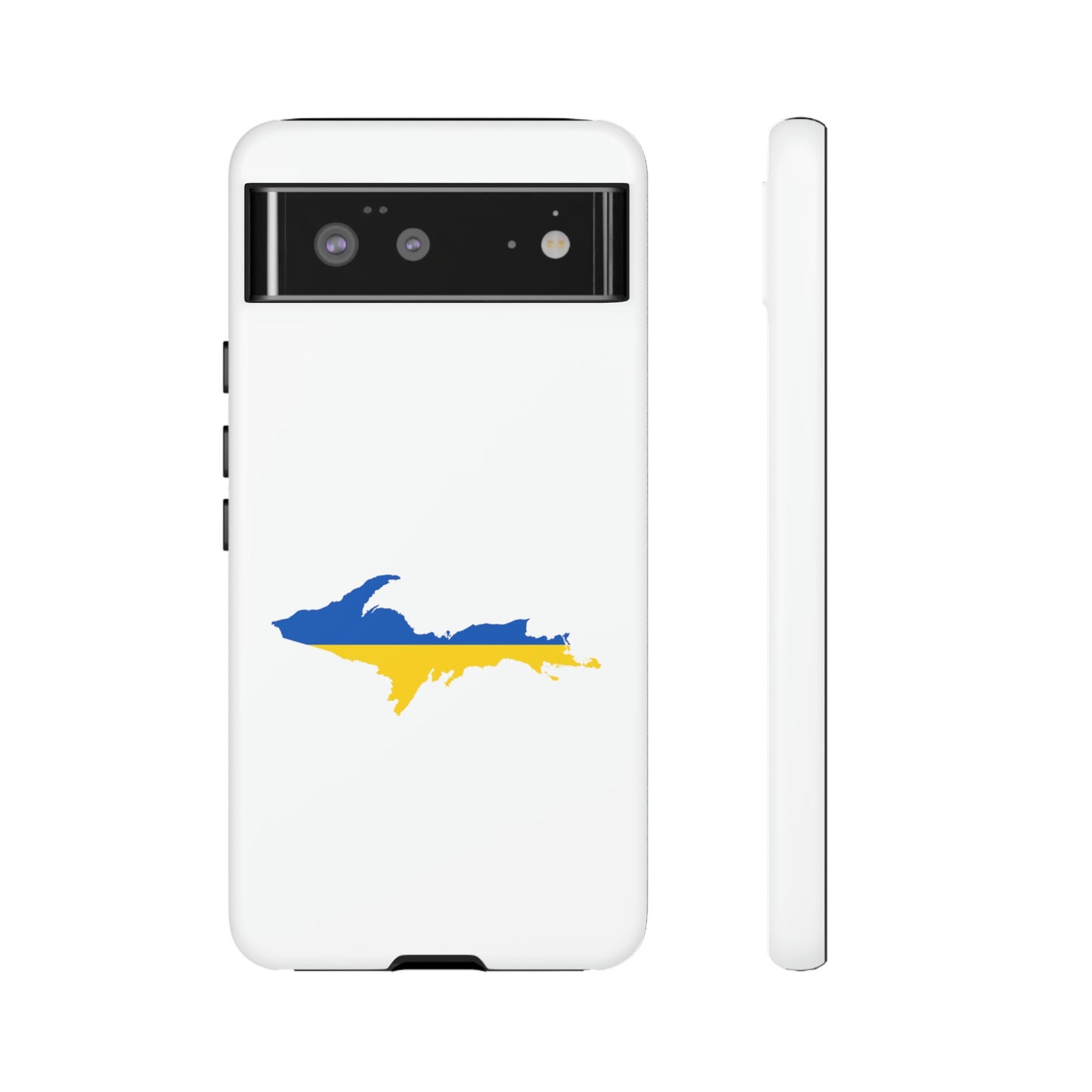 Michigan Upper Peninsula Tough Phone Case (w/ UP Ukraine Flag Outline) | Samsung & Pixel Android