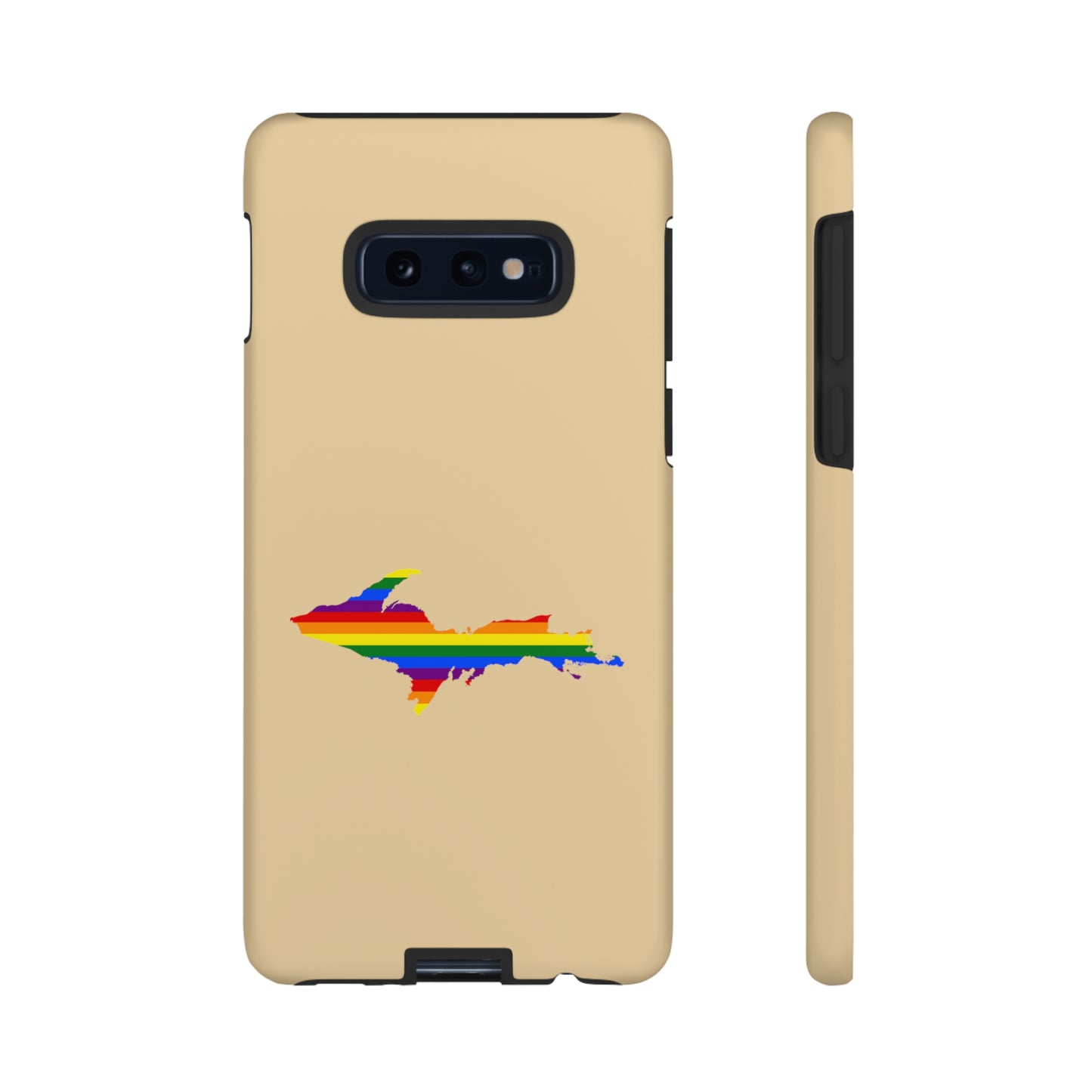 Michigan Upper Peninsula Tough Phone Case (Maple Color w/ UP Pride Flag Outline) | Samsung & Pixel Android