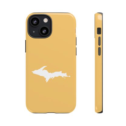 Michigan Upper Peninsula Tough Phone Case (Citrine Color w/ UP Outline) | Apple iPhone