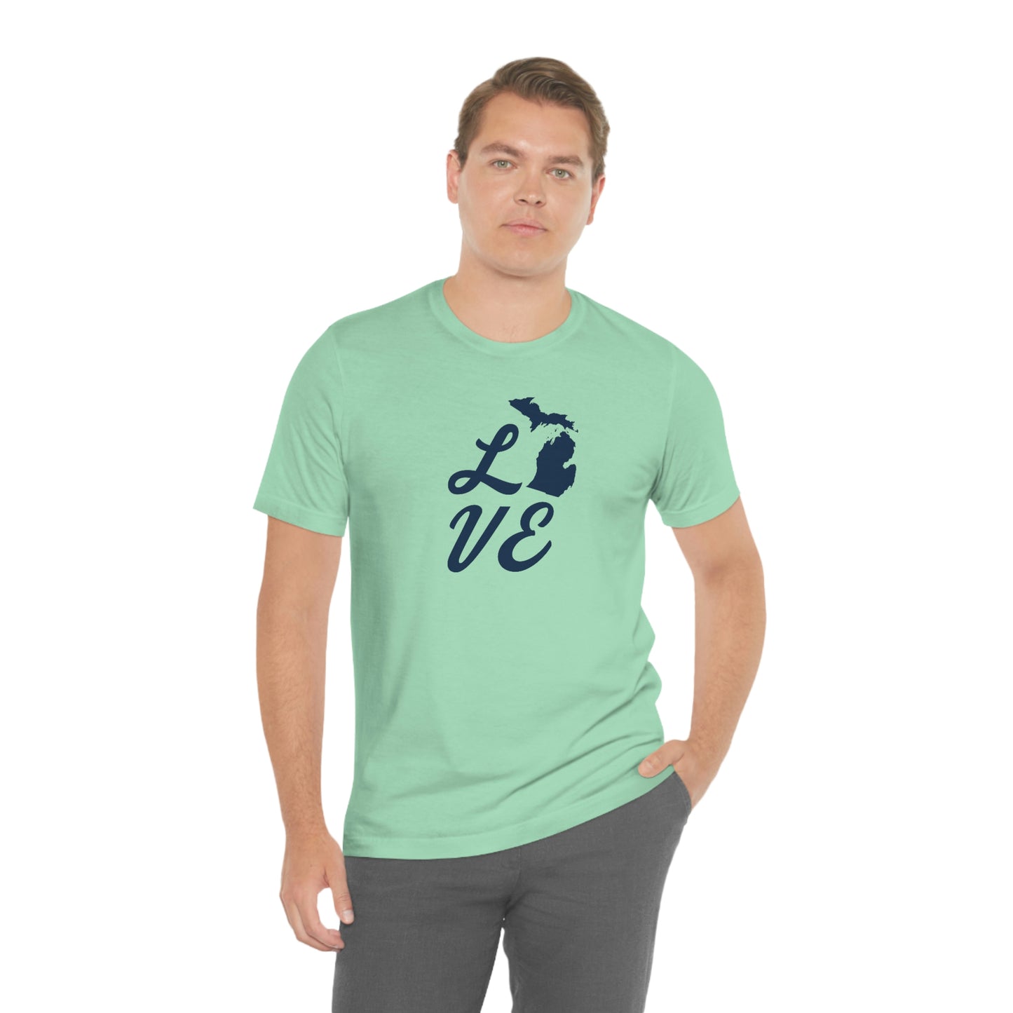 Michigan 'Love' T-Shirt (Retro Script Font) | Unisex Standard Fit