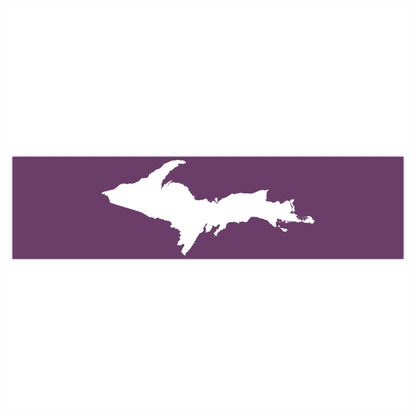 Michigan Upper Peninsula Bumper Sticker (w/ UP Outline) | Plum Background