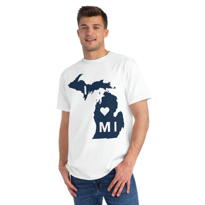 'I ♡ Michigan' T-Shirt (Full Body Outline) | Organic Unisex