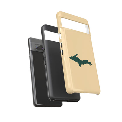 Michigan Upper Peninsula Tough Phone Case (Maple Color w/ Green UP Outline) | Samsung & Pixel Android