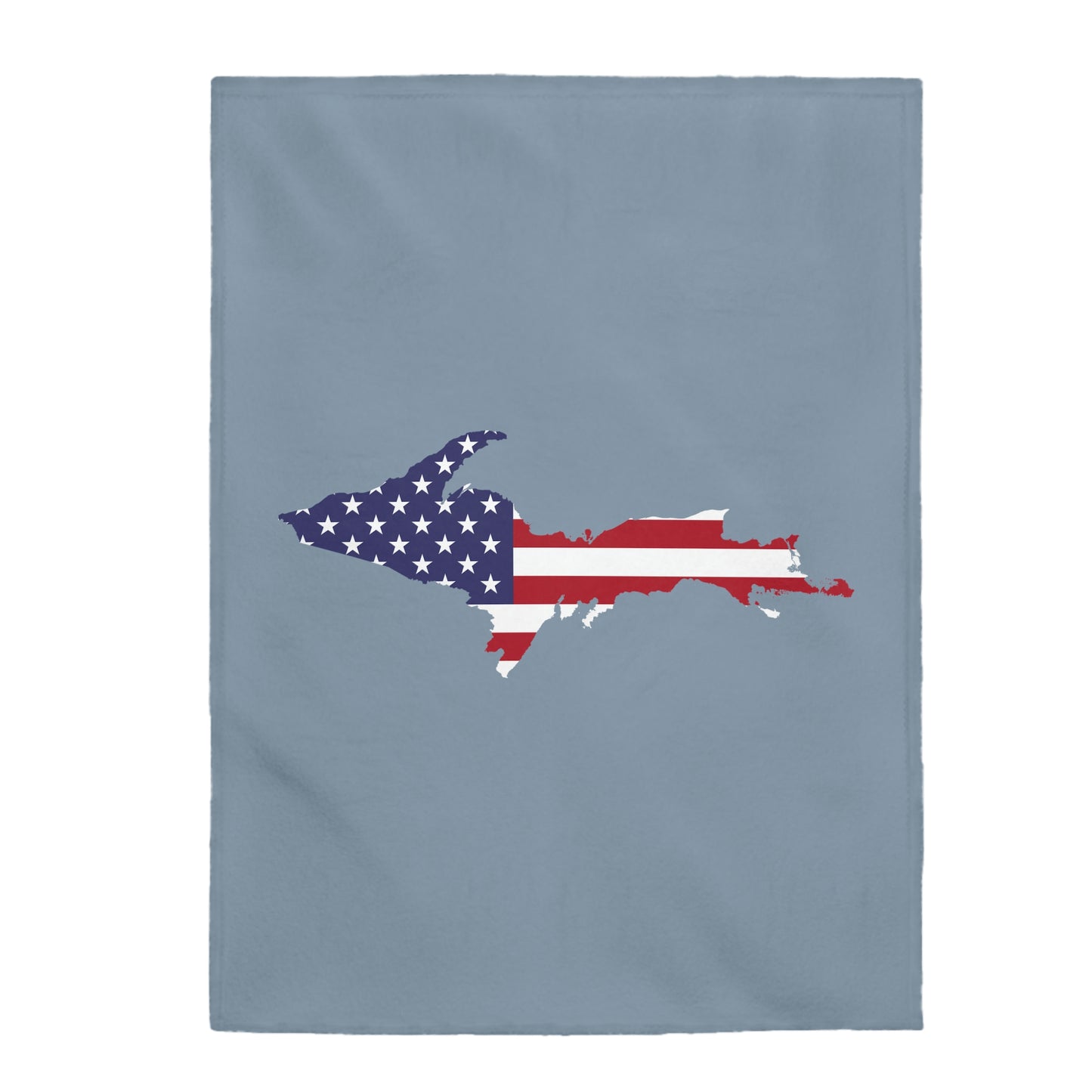 Michigan Upper Peninsula Plush Blanket (w/ UP USA Flag Outline) | B-24 Liberator Grey