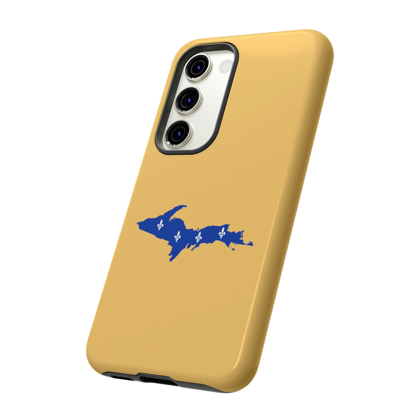 Michigan Upper Peninsula Tough Phone Case (Citrine w/ UP Quebec Flag Outline) | Samsung & Pixel Android