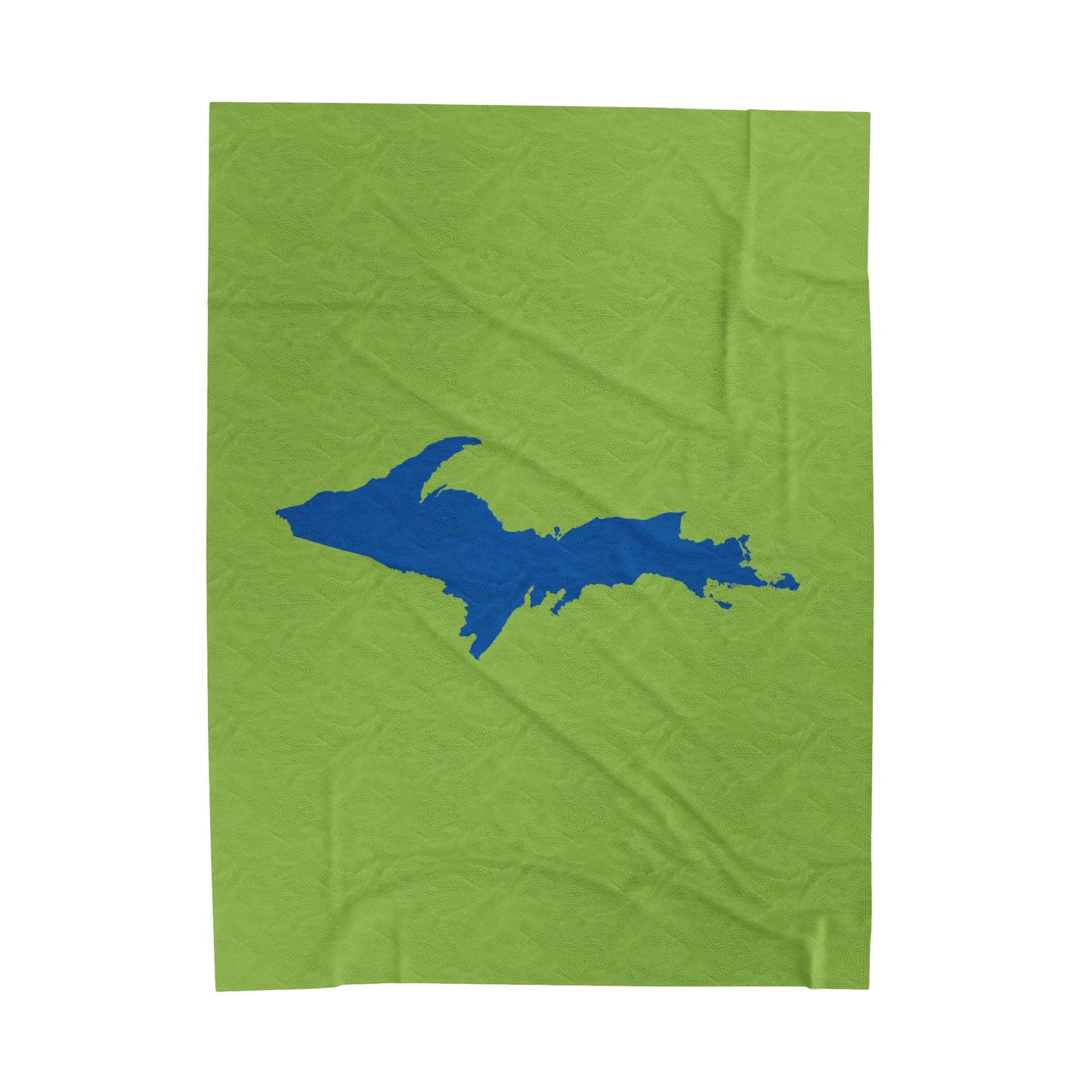 Michigan Upper Peninsula Plush Blanket (w/ Azure UP Outline) | Gooseberry Green