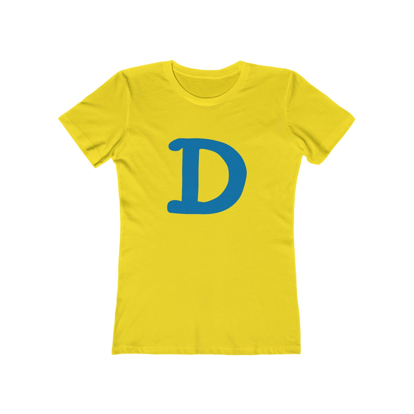 Detroit 'Old French D' T-Shirt (Azure Full Body Outline) | Women's Boyfriend Cut