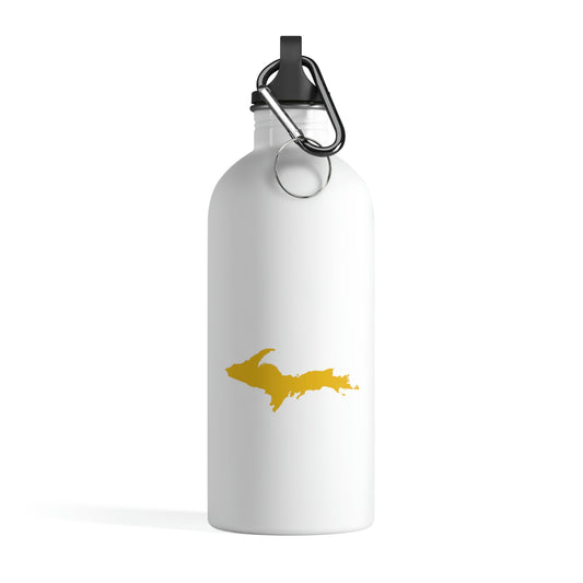 Michigan Upper Peninsula Water Bottle (w/ Gold UP Outline) | 14oz Stainless Steel