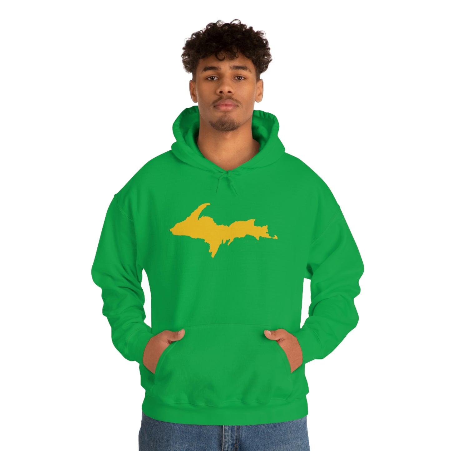 Michigan Upper Peninsula Hoodie (w/ Gold U.P. Outline) | Unisex Standard