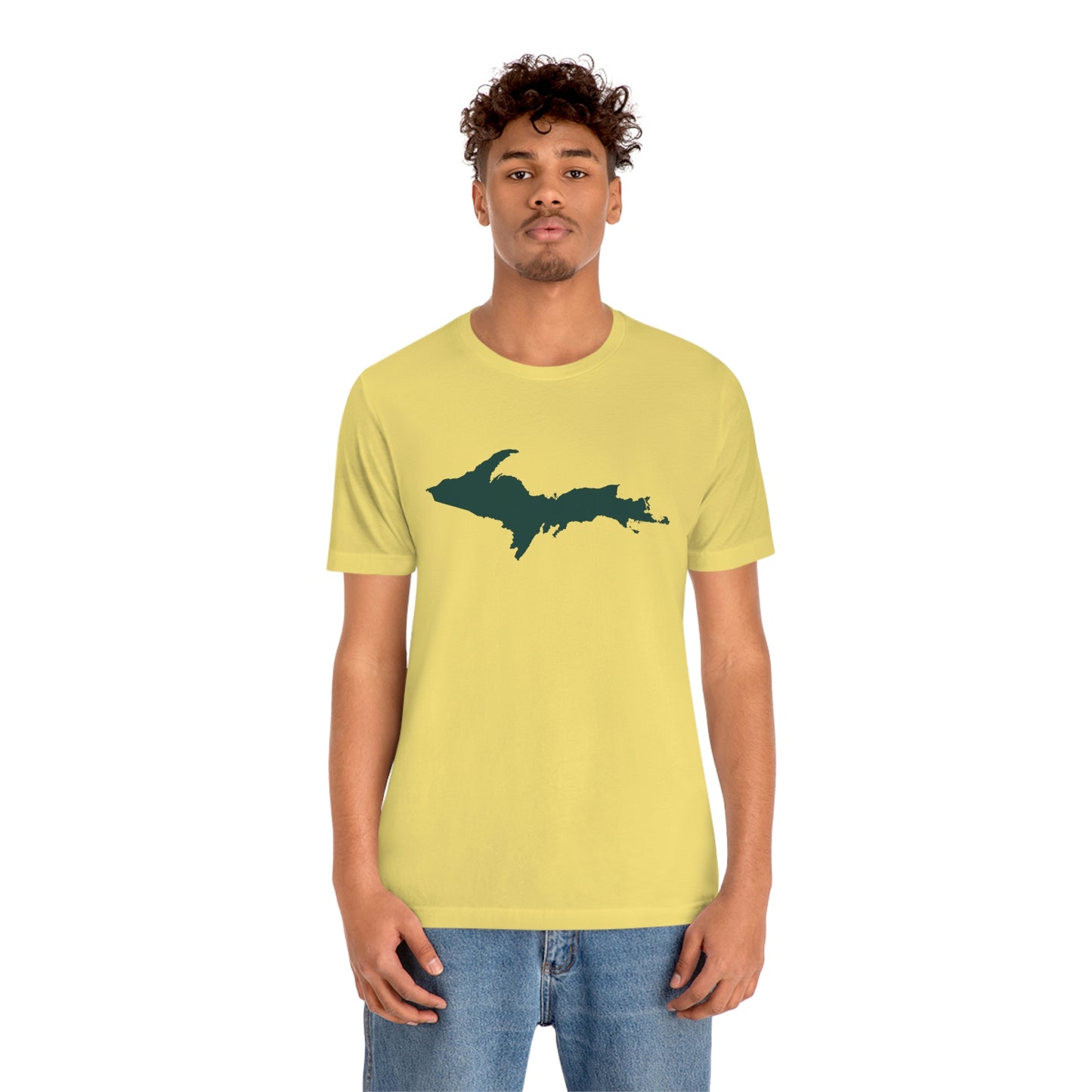 Michigan Upper Peninsula T-Shirt (w/ Green UP Outline) | Unisex Standard Fit