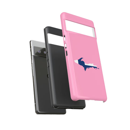 Michigan Upper Peninsula Tough Phone Case ('67 Caddie Pink w/ UP Finland Flag Outline) | Samsung & Pixel Android