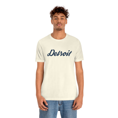 'Detroit' T-Shirt (Retro Script Font) | Unisex Standard Fit