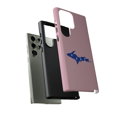 Michigan Upper Peninsula Tough Phone Case (Pink w/ UP Quebec Flag Outline) | Samsung & Pixel Android