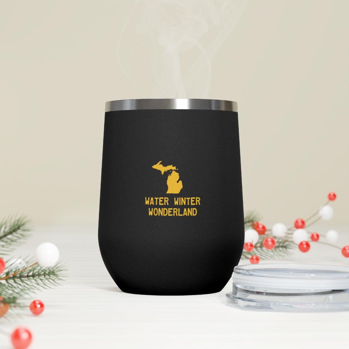 'Water Winter Wonderland' Michigan Insulated Wine Tumbler | 12oz Stainless Steel - Circumspice Michigan