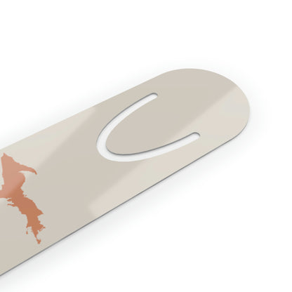 Michigan Upper Peninsula Metal Bookmark (w/ Copper UP Outline) | Canvas Color