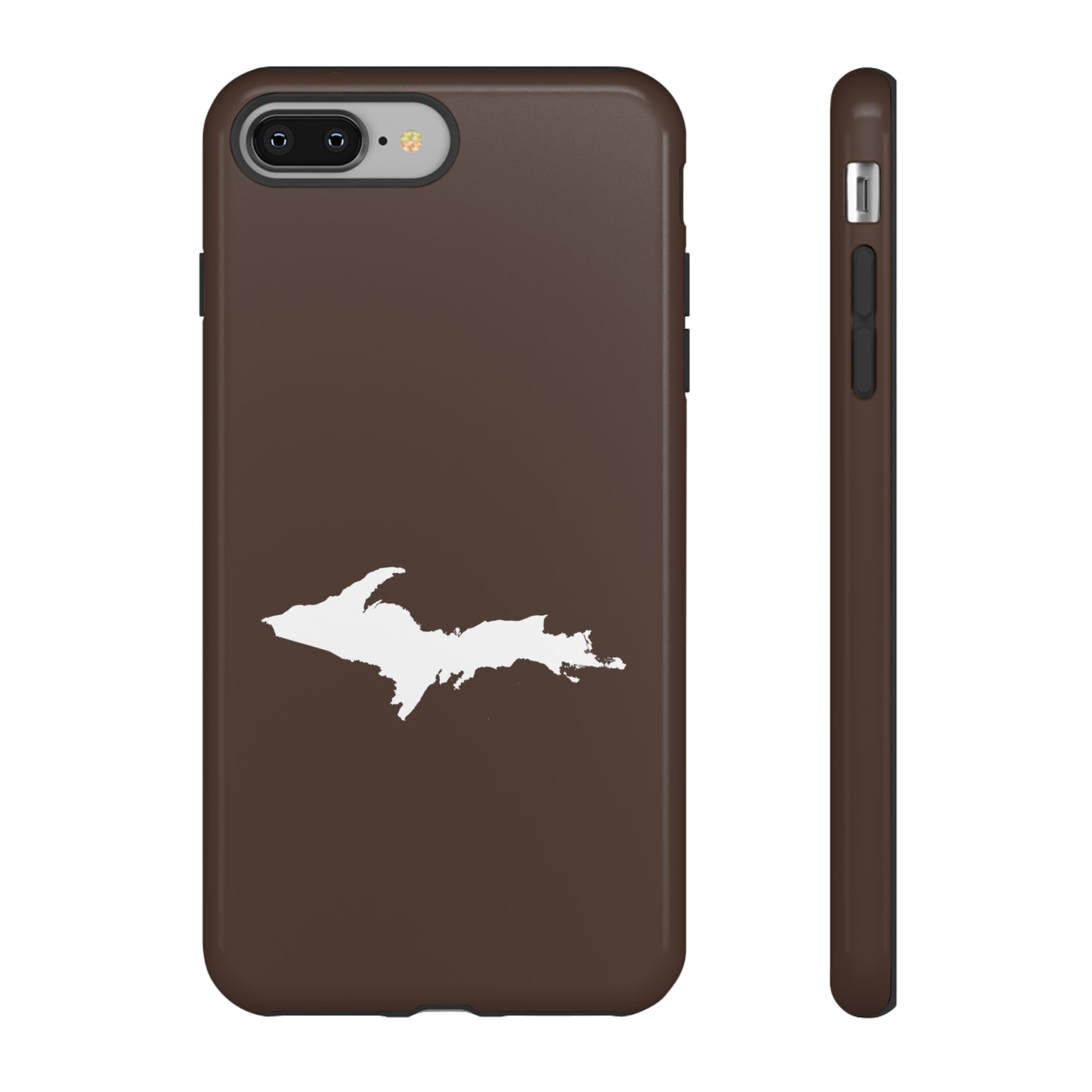 Michigan Upper Peninsula Tough Phone Case (Hickory Color w/ UP Outline) | Apple iPhone