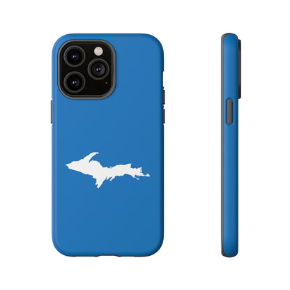 Michigan Upper Peninsula Tough Phone Case (Azure w/ UP Outline) | Apple iPhone