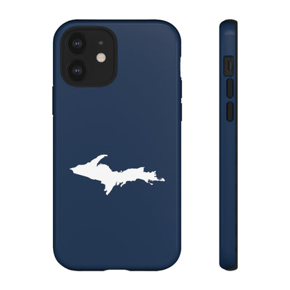 Michigan Upper Peninsula Tough Phone Case (Navy w/ UP Outline) | Apple iPhone