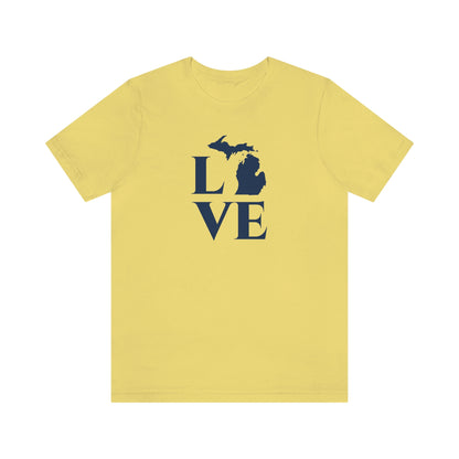 Michigan 'Love' T-Shirt (Roman Serif Font) | Unisex Standard Fit