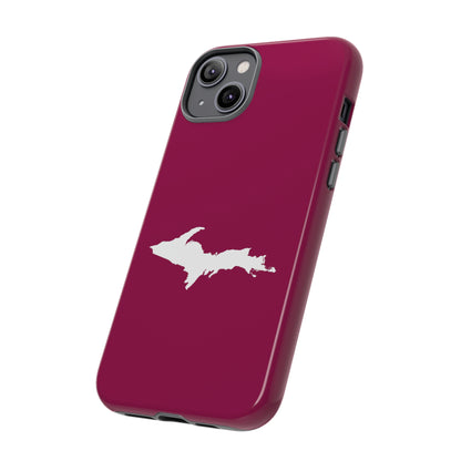 Michigan Upper Peninsula Tough Phone Case (Ruby Red w/ UP Outline) | Apple iPhone