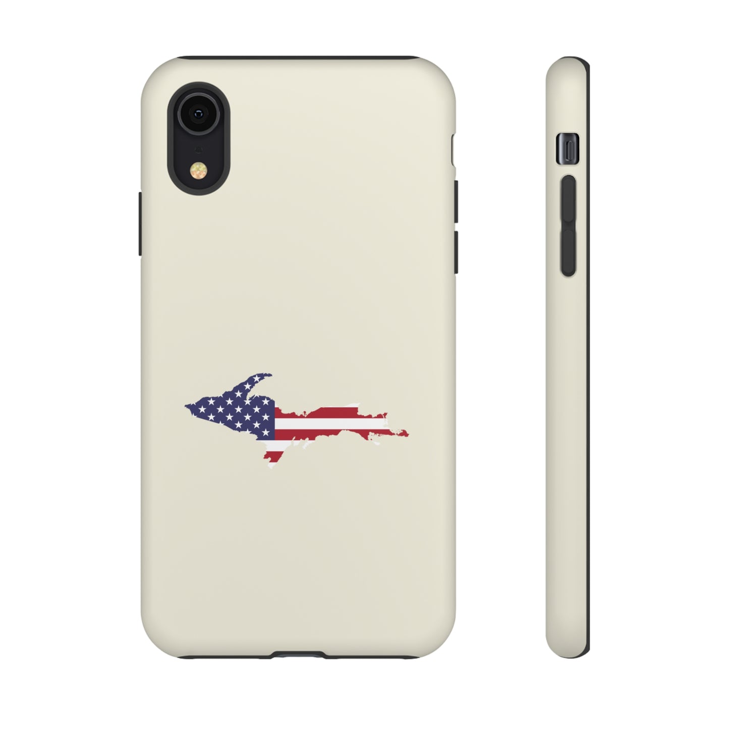 Michigan Upper Peninsula Tough Phone Case (Ivory Color w/ UP USA Outline) | Apple iPhone