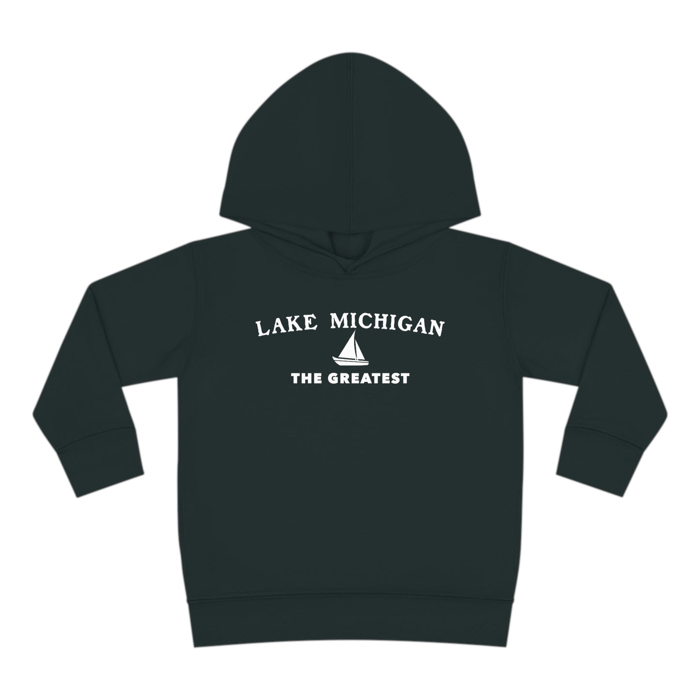 'Lake Michigan The Greatest' Hoodie (w/USA Flag Outline) | Unisex Toddler