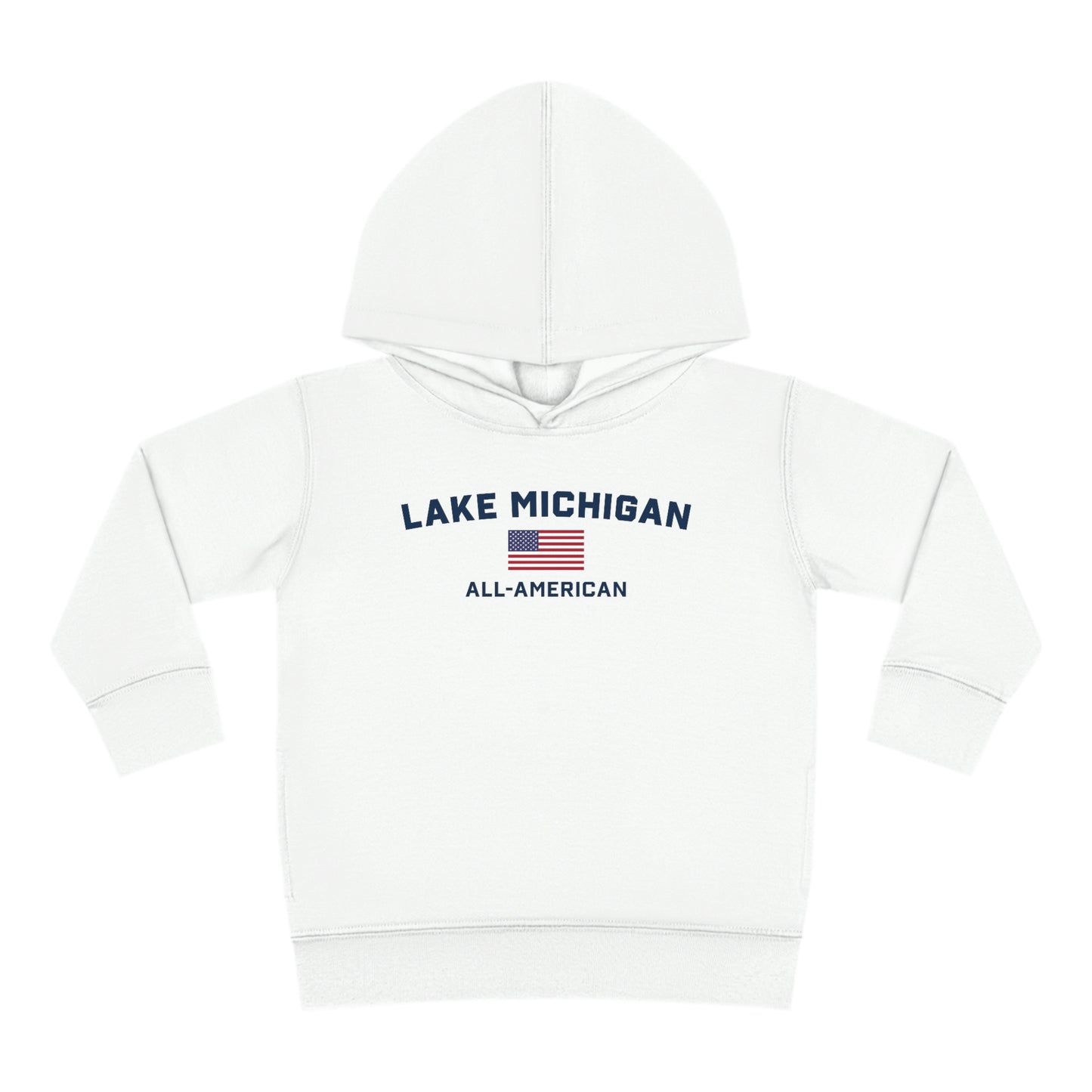 'Lake Michigan All-American' Hoodie (w/USA Flag Outline) | Unisex Toddler