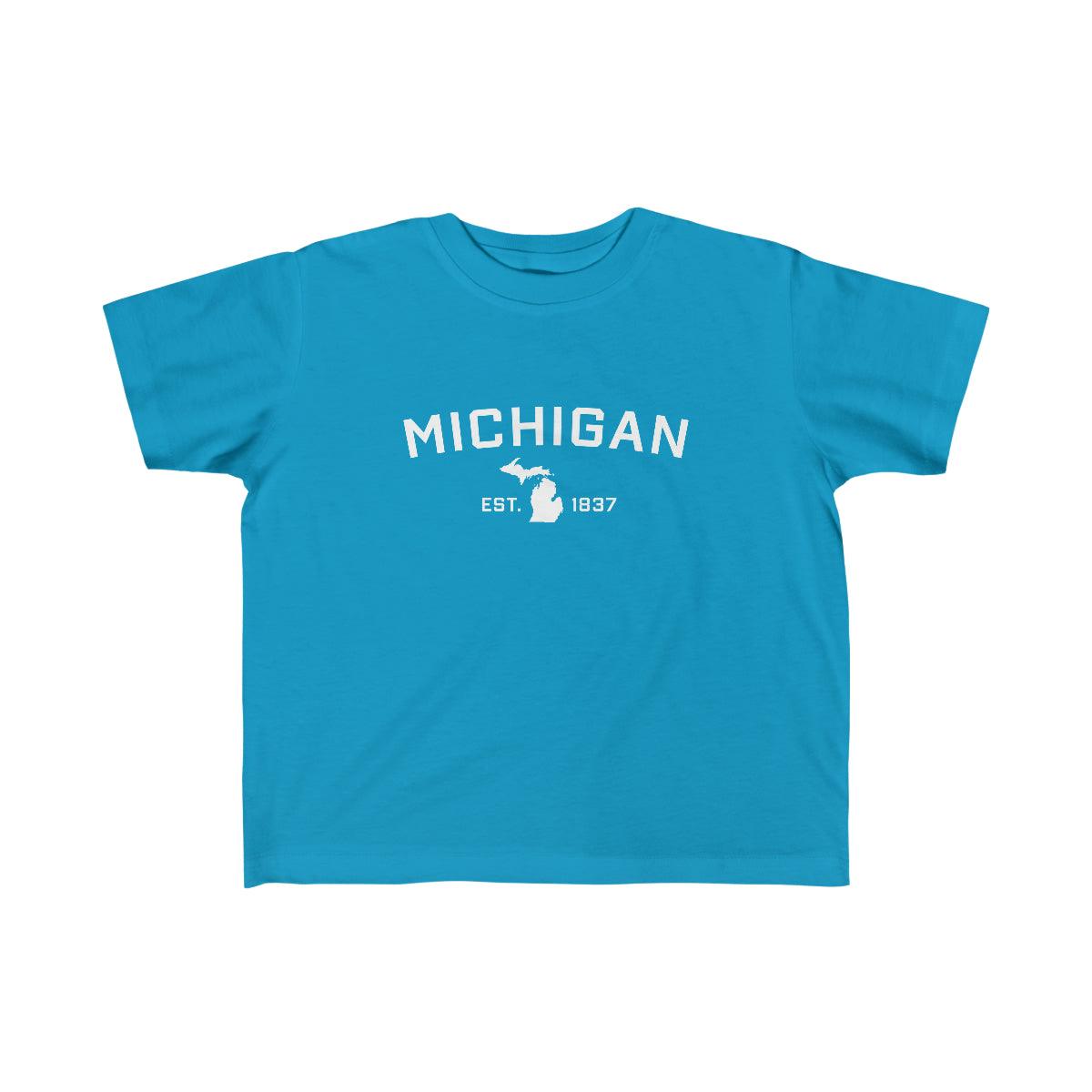 'Michigan EST 1837' T-Shirt  (w/ MI Outline) | Toddler Short Sleeve - Circumspice Michigan