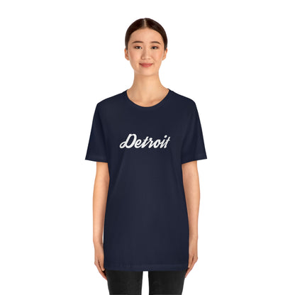 'Detroit' T-Shirt (Retro Script Font) | Unisex Standard Fit