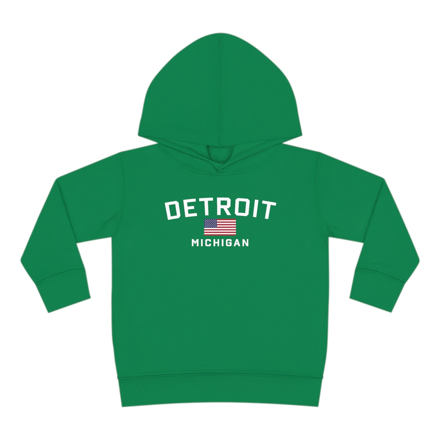 'Detroit Michigan' Hoodie (w/USA Flag Outline) | Unisex Toddler