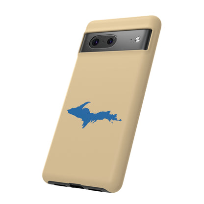 Michigan Upper Peninsula Tough Phone Case (Maple Color w/ Azure UP Outline) | Samsung & Pixel Android