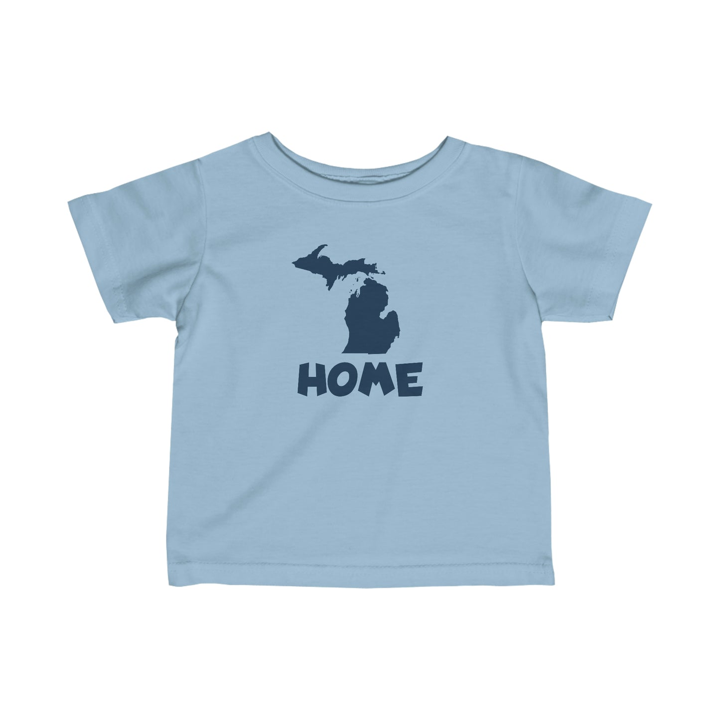 Michigan 'Home' T-Shirt (Whimsical Sans Font) |  Infant Short Sleeve