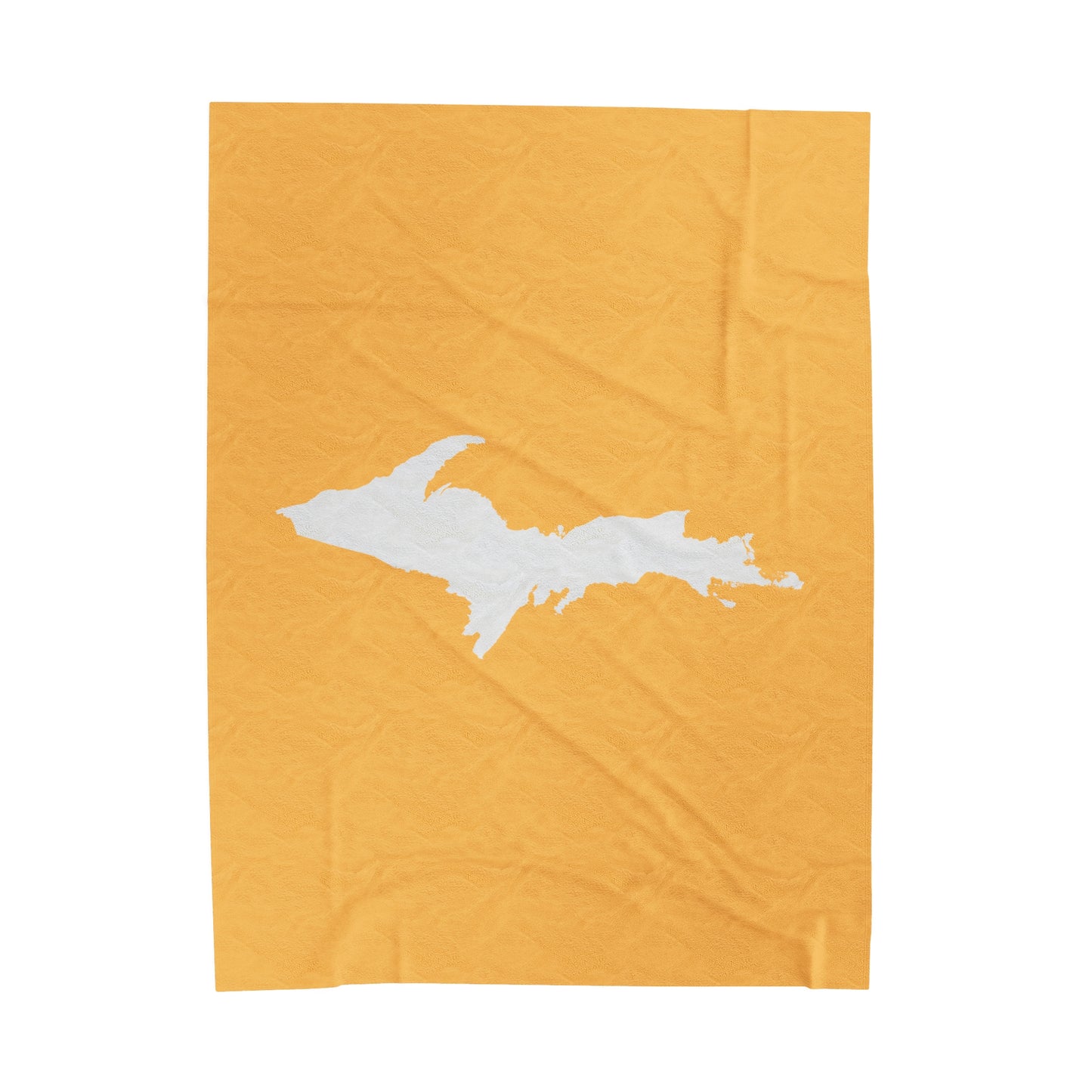 Michigan Upper Peninsula Plush Blanket (w/ UP Outline) | Citrine