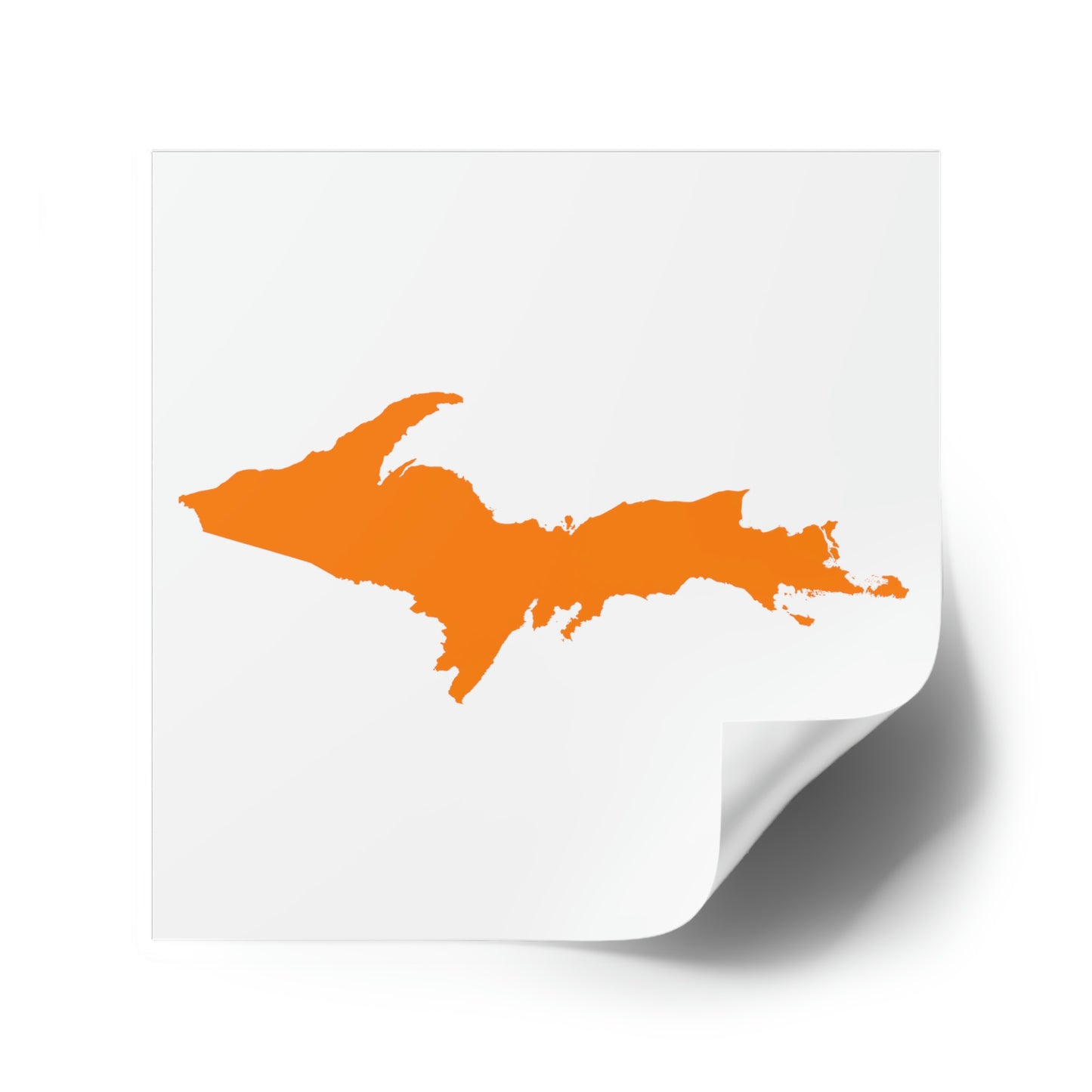 Michigan Upper Peninsula Square Sticker (w/ Orange UP Outline) | Indoor/Outdoor