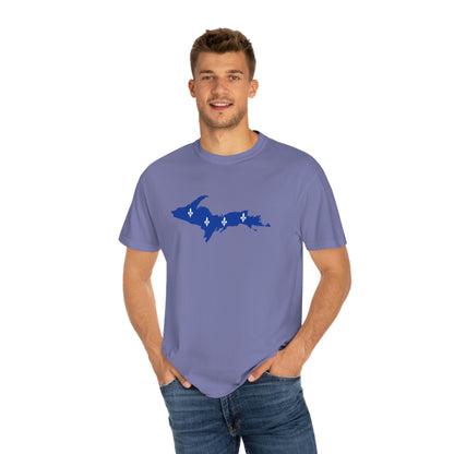 Michigan Upper Peninsula T-Shirt (w/ UP Quebec Flag Outline) | Unisex Garment-Dyed