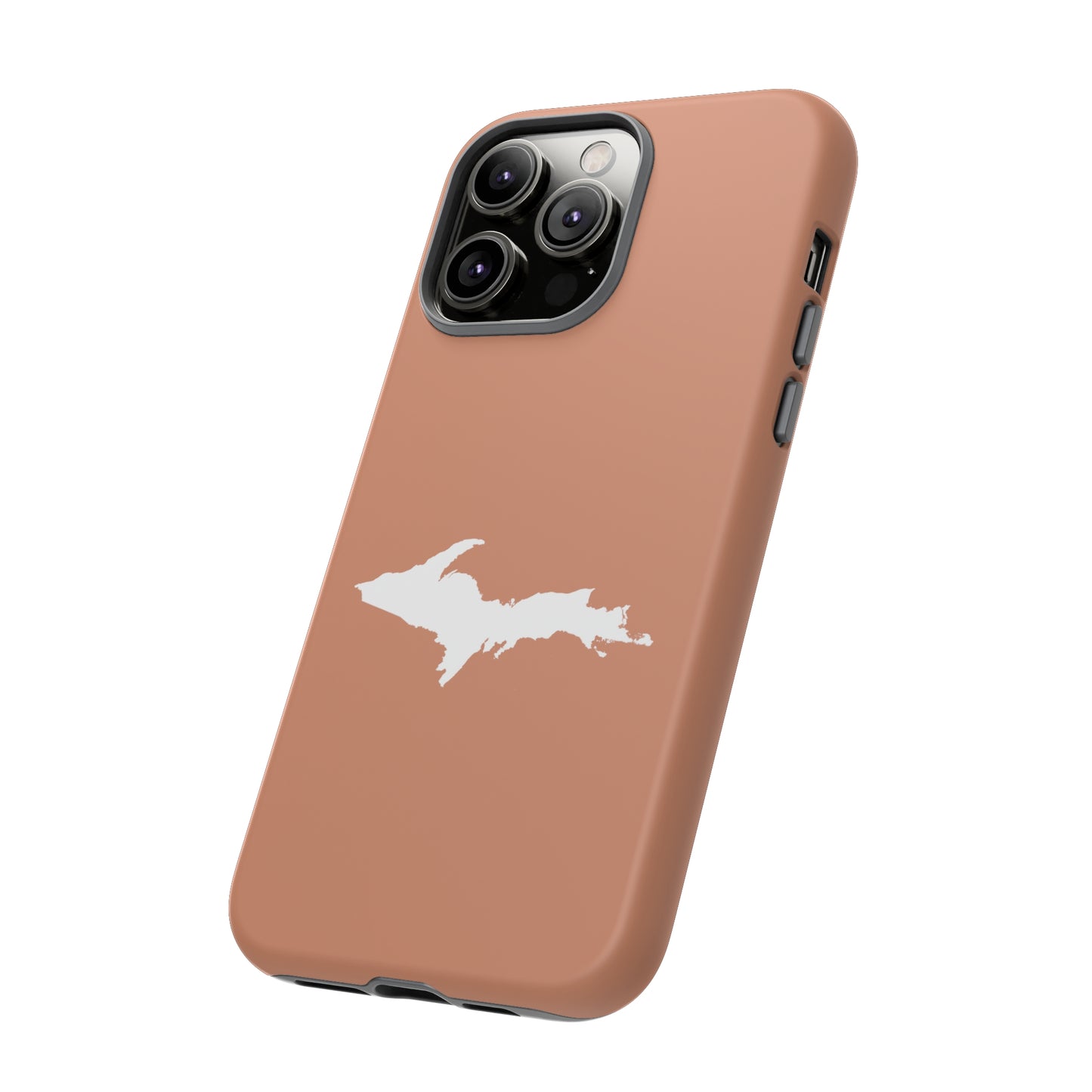 Michigan Upper Peninsula Tough Phone Case (Copper Color w/ UP Outline) | Apple iPhone