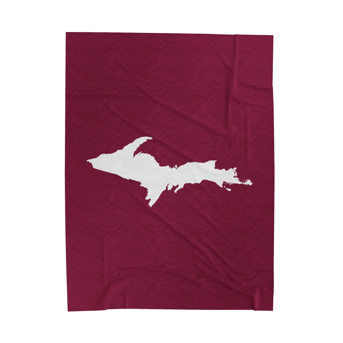 Michigan Upper Peninsula Plush Blanket (w/ UP Outline) | Ruby Red