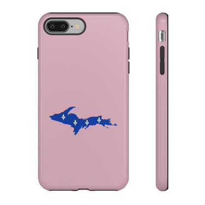 Michigan Upper Peninsula Tough Phone Case (Pink w/ UP Quebec Flag Outline) | Apple iPhone