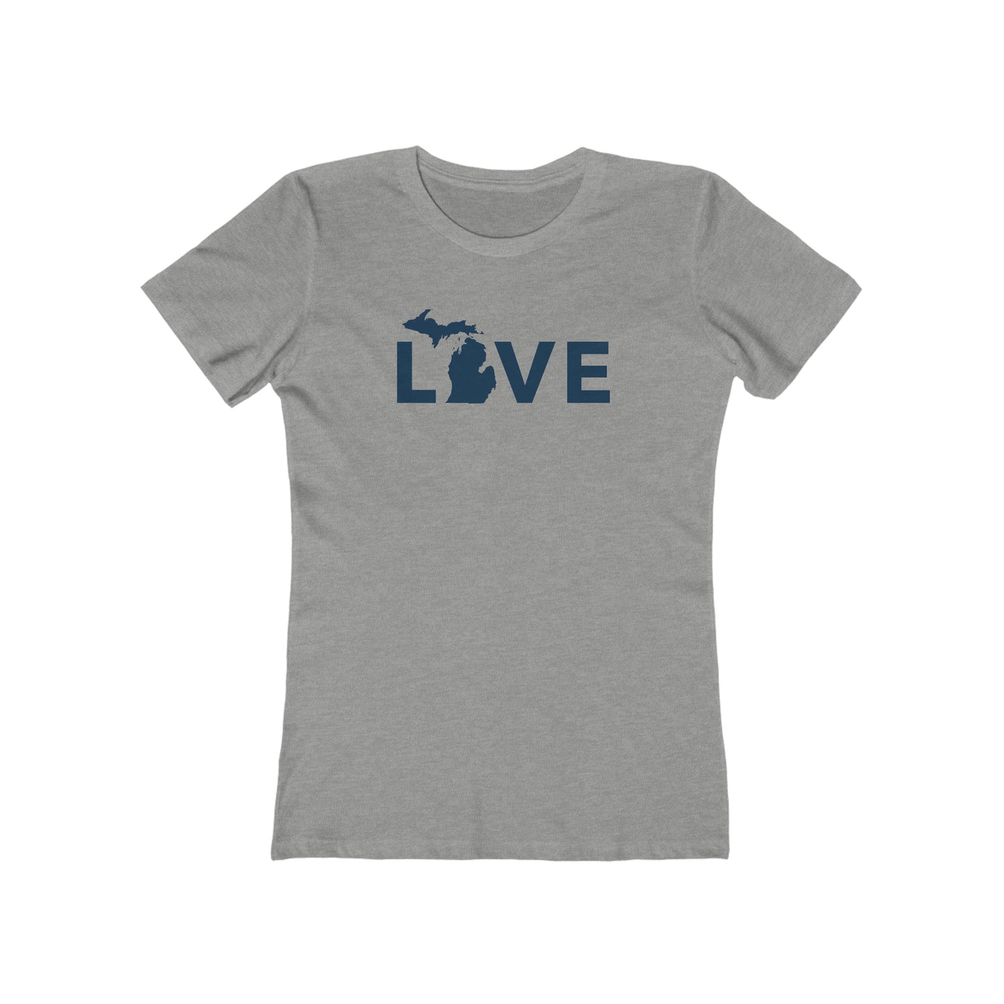 Michigan 'Love' T-Shirt (Geometric Sans Font) | Women's Boyfriend Cut