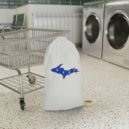 Michigan Upper Peninsula Laundry Bag (Birch Bark White w/ UP Quebec Flag Outline)